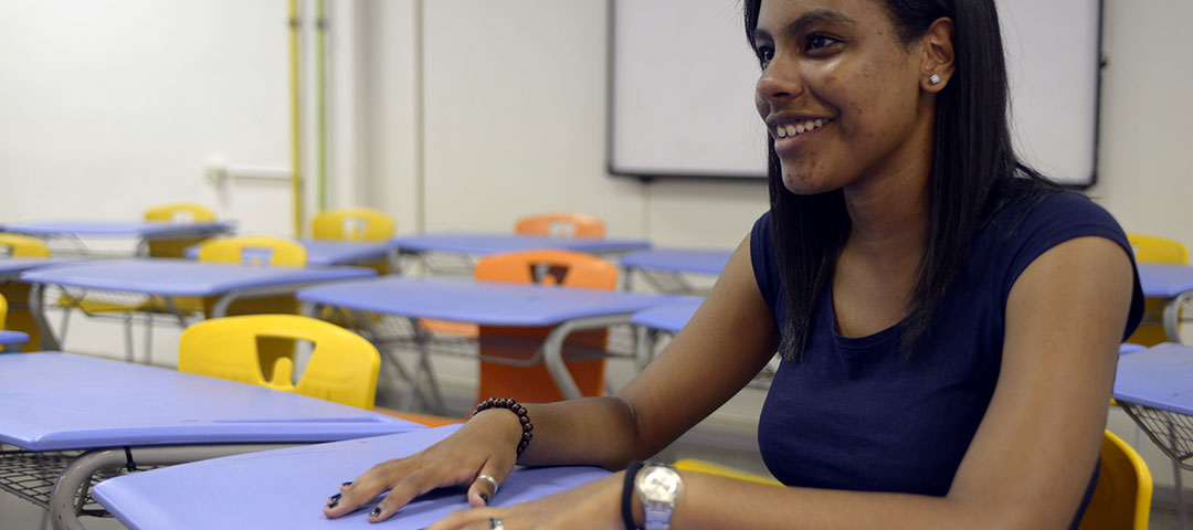 Leonor Monteiro, 17, e sua equipe apresentaram o aplicativo 